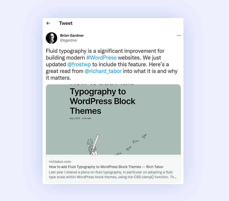 Fluid typography in WordPress 6.1