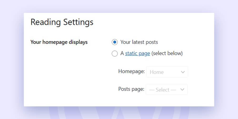setting for page & post on wordpress 