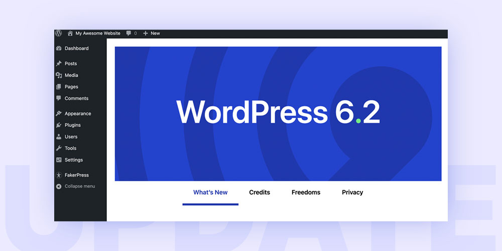 WordPress 6.2 update